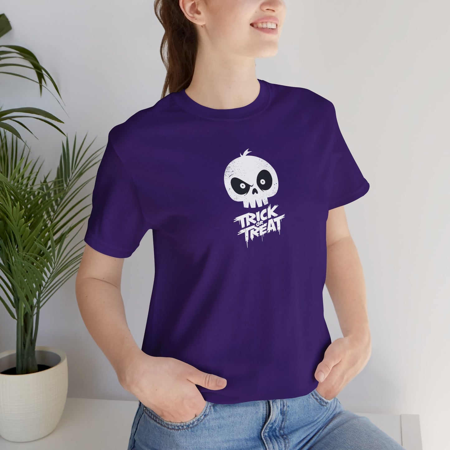 Skull Pumpkin Trick or Treat Tee | Halloween Shirt